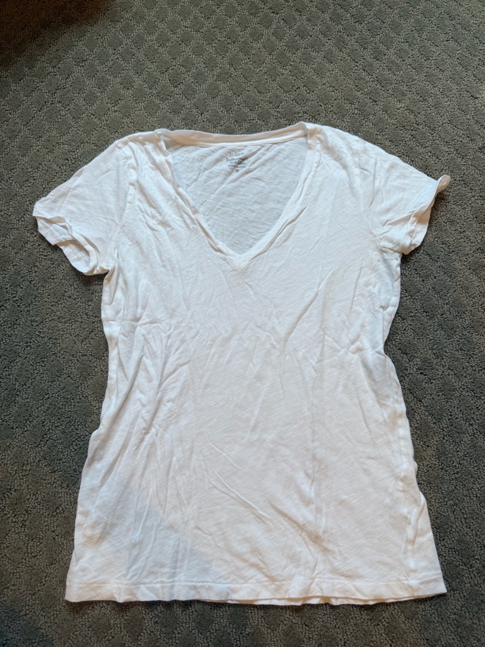 J. Crew White V-Neck Short Sleeve Tee